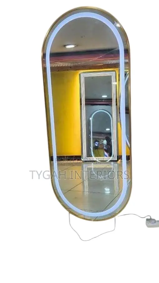 LED Lighted Mirrors With Golden Frames