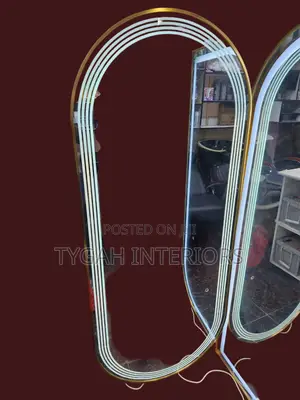 LED Lighted Mirrors With Golden Frames