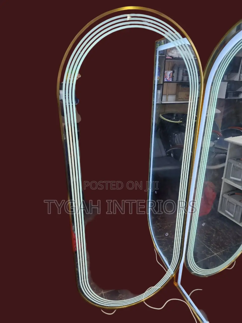 LED Lighted Mirrors With Golden Frames