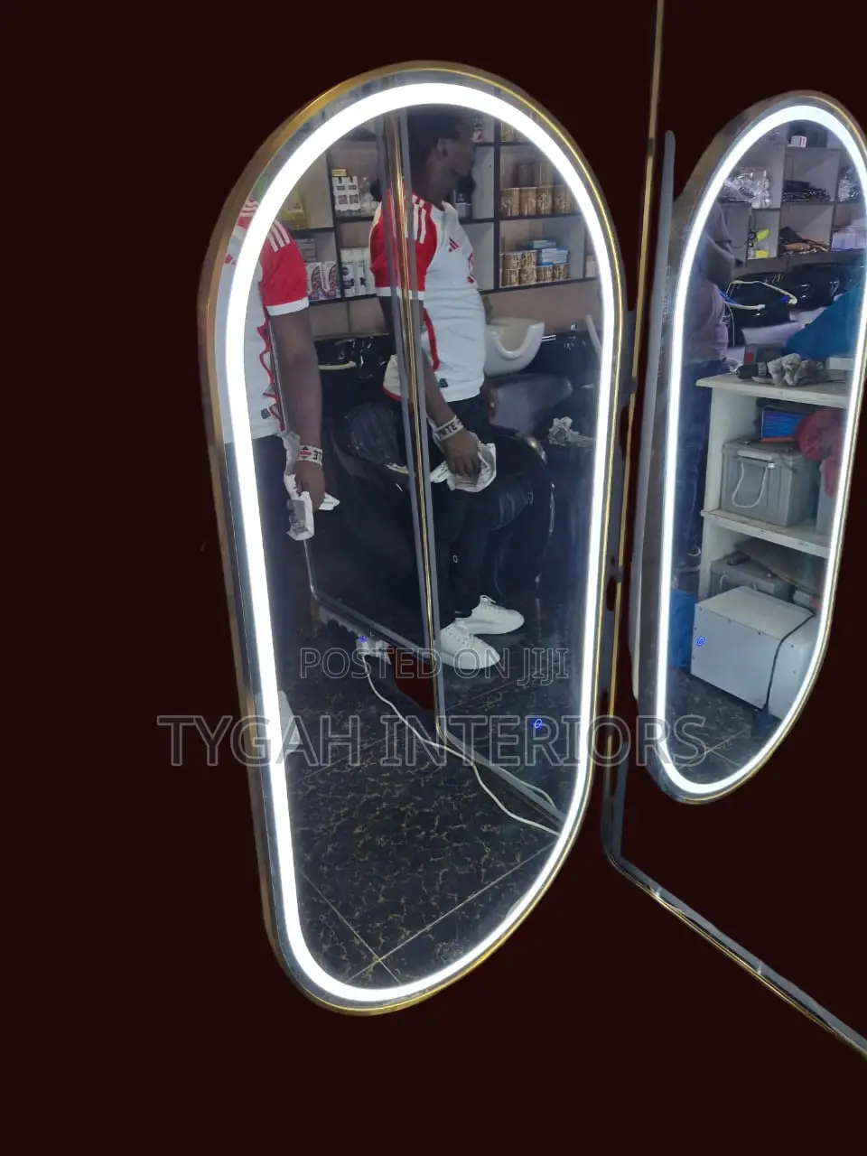 LED Lighted Mirrors With Golden Frames