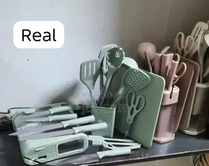 17 PCS Silicone Kitchen Utensil Set Knives Holder Sharpener