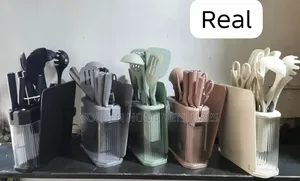 17 PCS Silicone Kitchen Utensil Set Knives Holder Sharpener