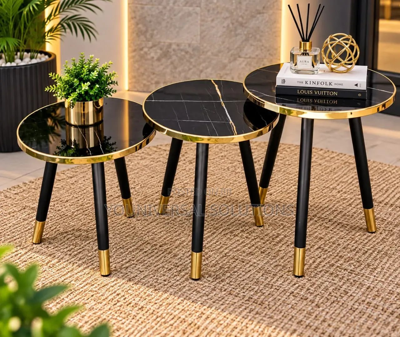 3in 1 Modern Executive Pure Marble Table