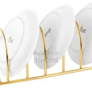 Metallic Gold 7 Slot Plate Holder Dish Drying Organizer