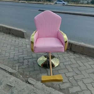 Salon Seat, Baby Pink With Hydraulic Lift System and Legrest