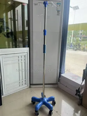 Height Adjustable Iv Pole With Hooks/ Drip Stand
