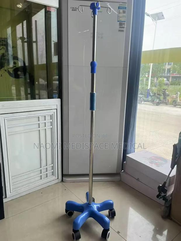 Height Adjustable Iv Pole With Hooks/ Drip Stand - main view