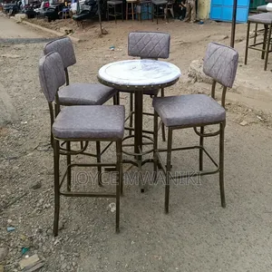 Luxury Modern Bar Chairs and Table, With Powder Coated Frame