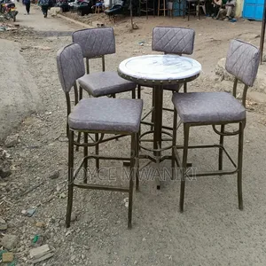 Luxury Modern Bar Chairs and Table, With Powder Coated Frame