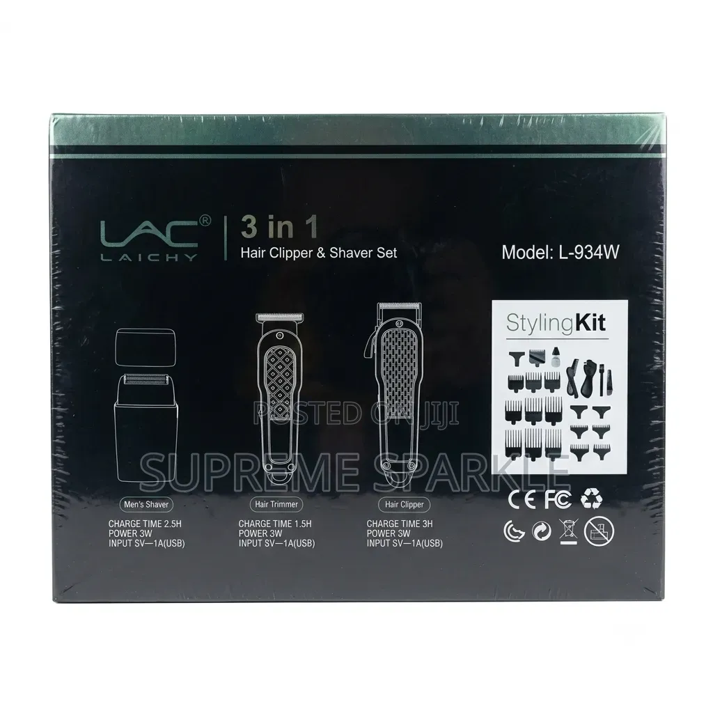 Rechargeable 3 in 1 Hair Clipper Shaver/Trimmer Lac LAICHY L-934w