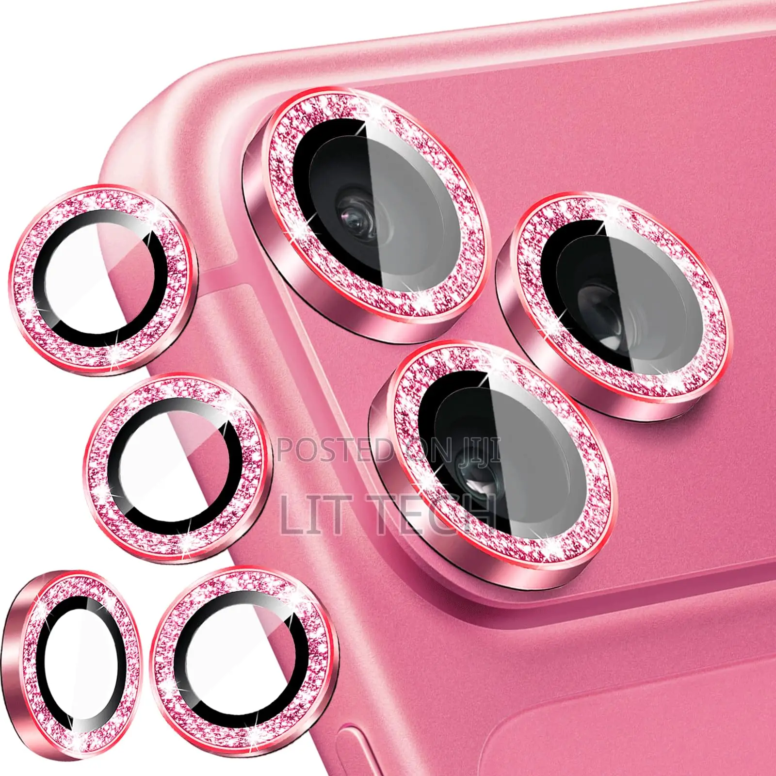 iPhone 17 Pro Max Lens Protector - GLITTER PINK Diamond