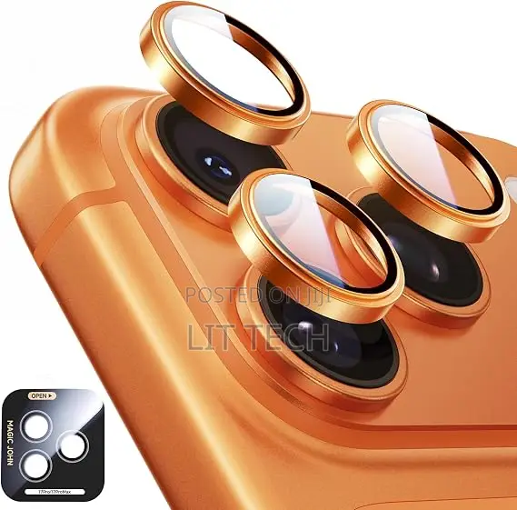 iPhone 17 Pro Max Lens Protector - Orange / Desert Titanium - Premium