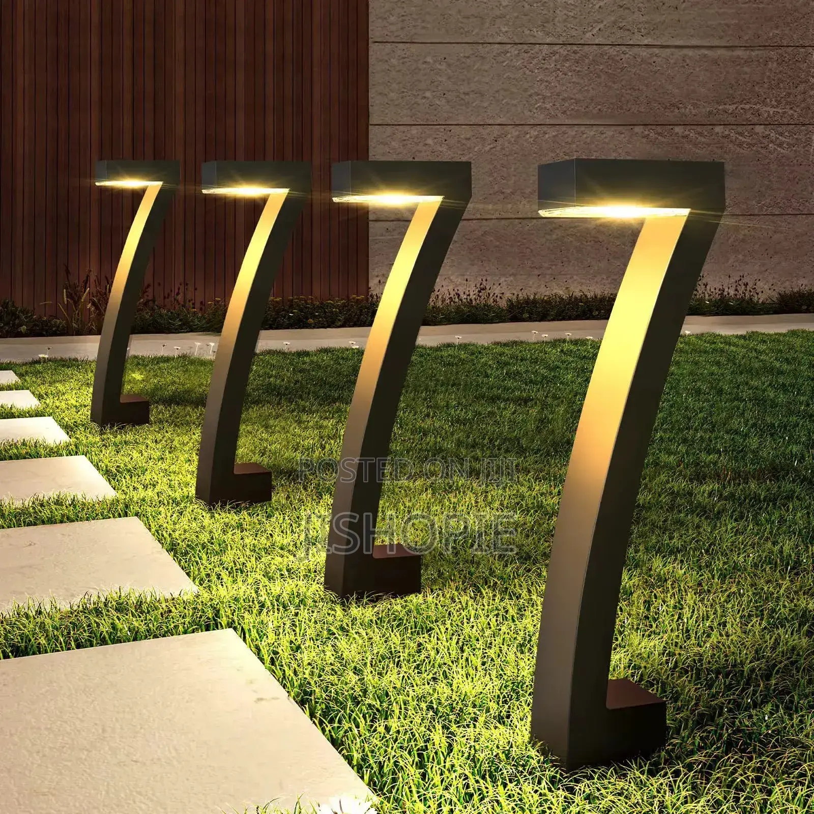 6-Piece Modern 7-Shaped Solar Garden Pathway Lights Set