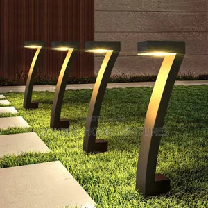 6-Piece Modern 7-Shaped Solar Garden Pathway Lights Set