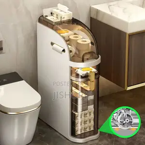 Waterproof Slim Bathroom Storage Cabinet Organizer Trolley