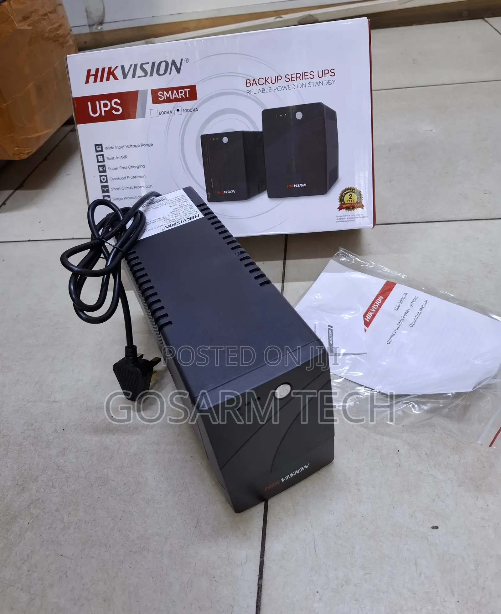 Hikvision 1000VA Dedicated UPS for NVR, DVR, and IP Camera Systems
