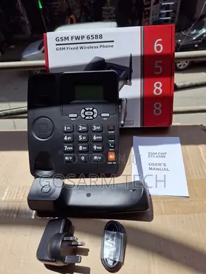 6588 GSM Deskphone With Antenna | Perfect for Rural Home Office"