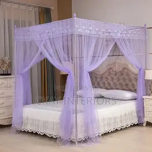 Family Comfort Starts in the Bedroom With Purple and Pink Mosquito Net