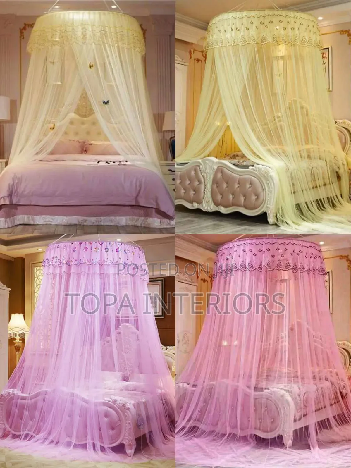 RINGED Canopy Mosquito Net With Round Mesh