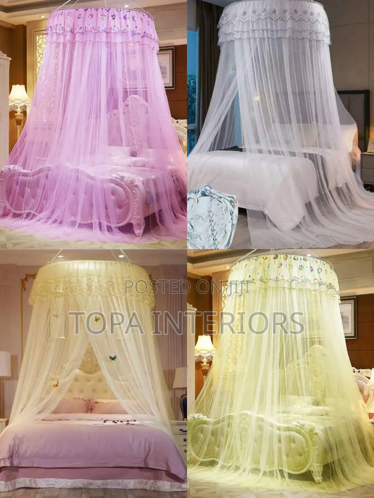 RINGED Canopy Mosquito Net With Round Mesh