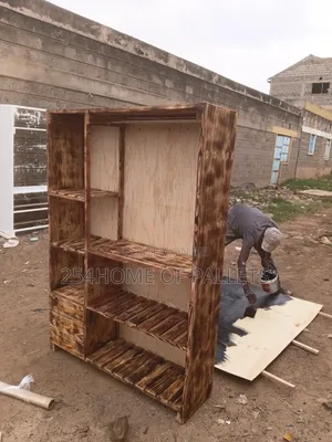 Strong Wooden Burned Brown 4 by 6 Wardrobe.