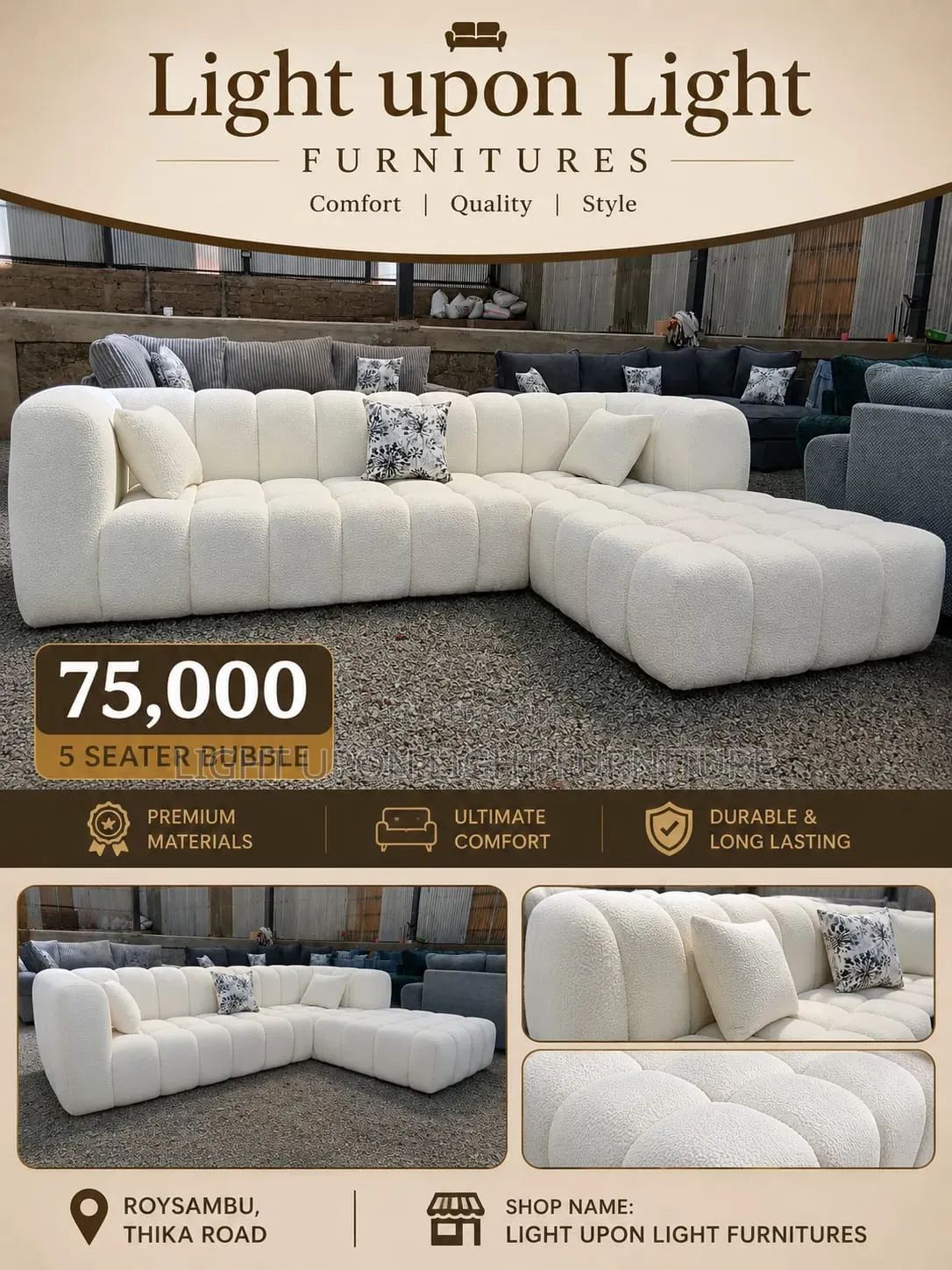 Modern 6 Seater Bubble Sofa