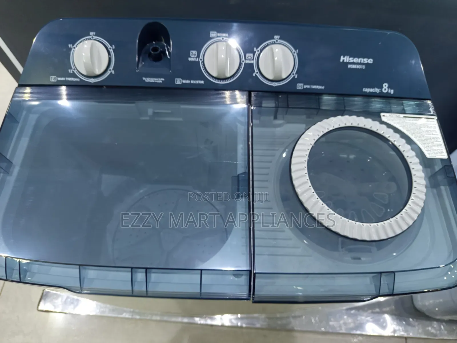 Hisense 8kg Twin Tub Semi-Automatic Washing Machine (Model WSBE801S)