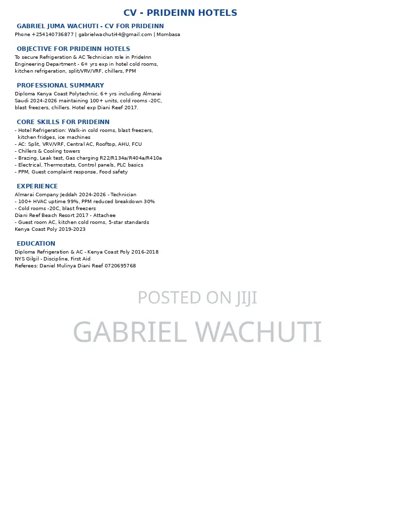 Refrigeration Technician