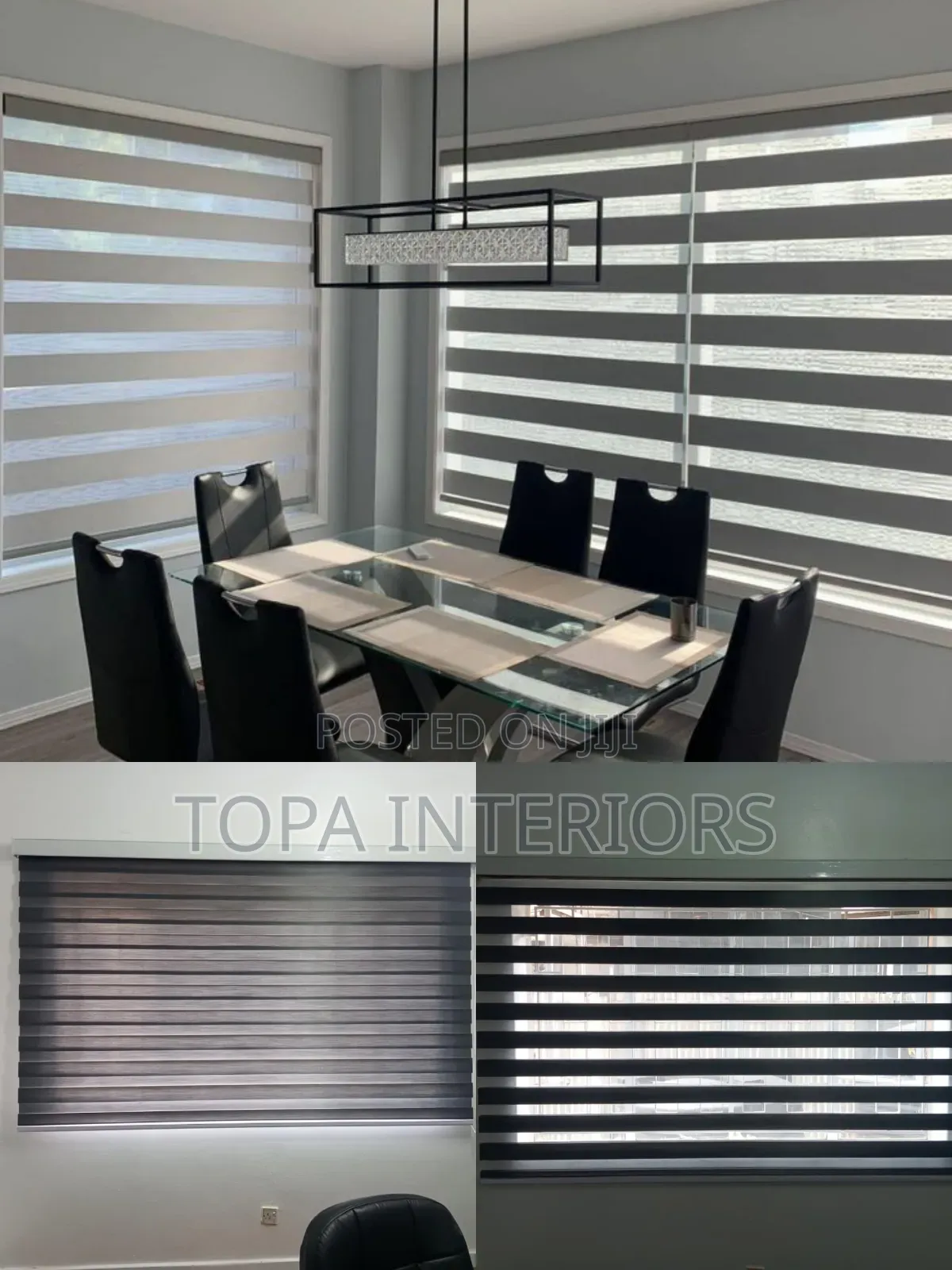 Dual Piece Office Zebra Roller Window Curtain Blinds