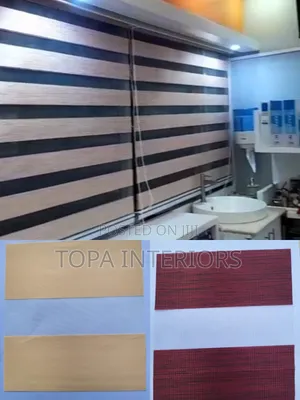 Dual Piece Office Zebra Roller Window Curtain Blinds