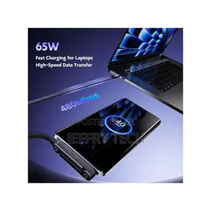 60W USB a to USB C Fast Charging Cable With 180° Rotatable Phone S