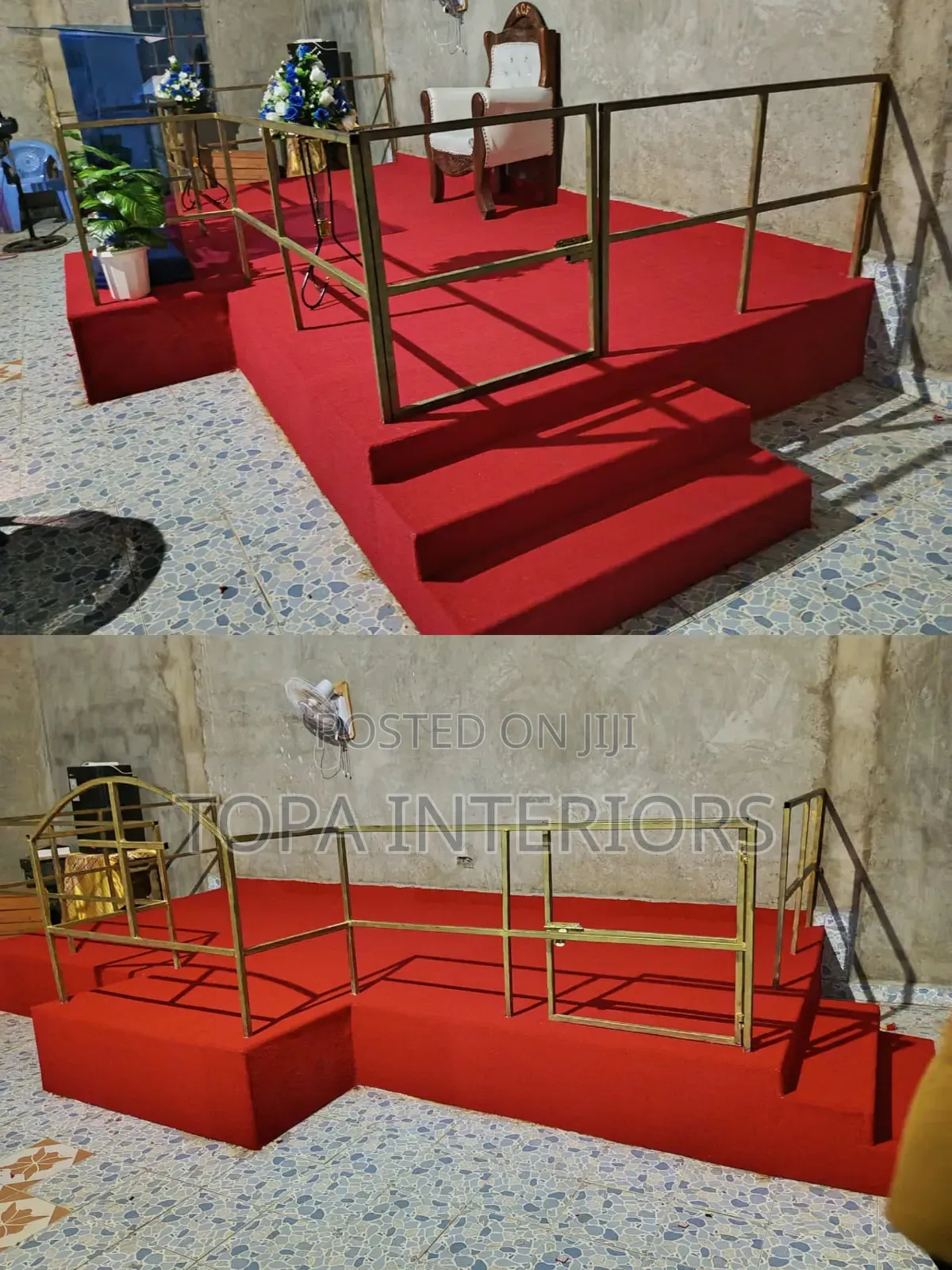 Well Fitted Red Wall to Wall Carpets for Church Altar Decoration