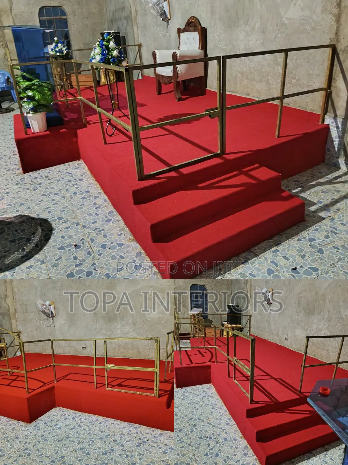 Elegant Decorative Church Altar Floor Carpets Installation