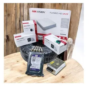 Hikvision 4 Channel Black and White CCTV Kit for Home Security