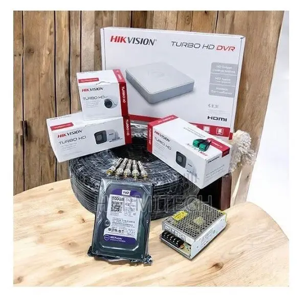 Hikvision 4 Channel Black and White CCTV Kit for Home Security