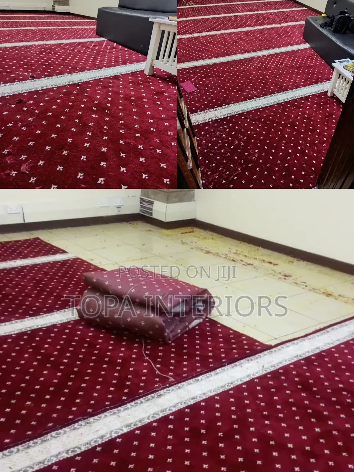 Thick and Dense Mosque Carpets Walk to Wall Flooring Installation