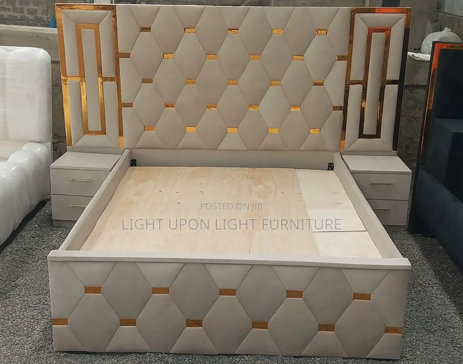 5 by 6 Diamond Bed With Side Drawers
