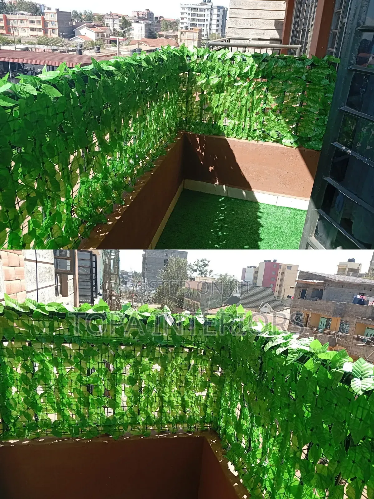 Balcony Flower Plants Artificial Privacy Fence Leaves