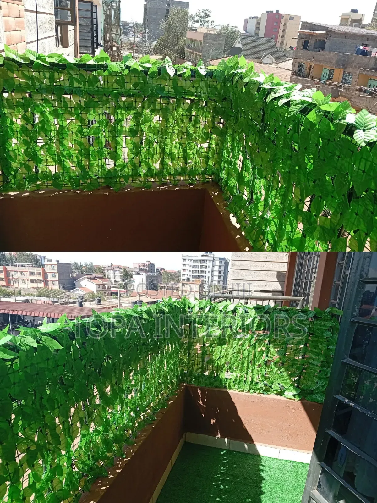 Balcony Flower Plants Artificial Privacy Fence Leaves
