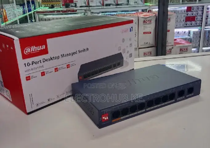 Dahua 8-Port 10/100Mbps PoE Switch + 2-Port Gigabit Uplink POE Switch