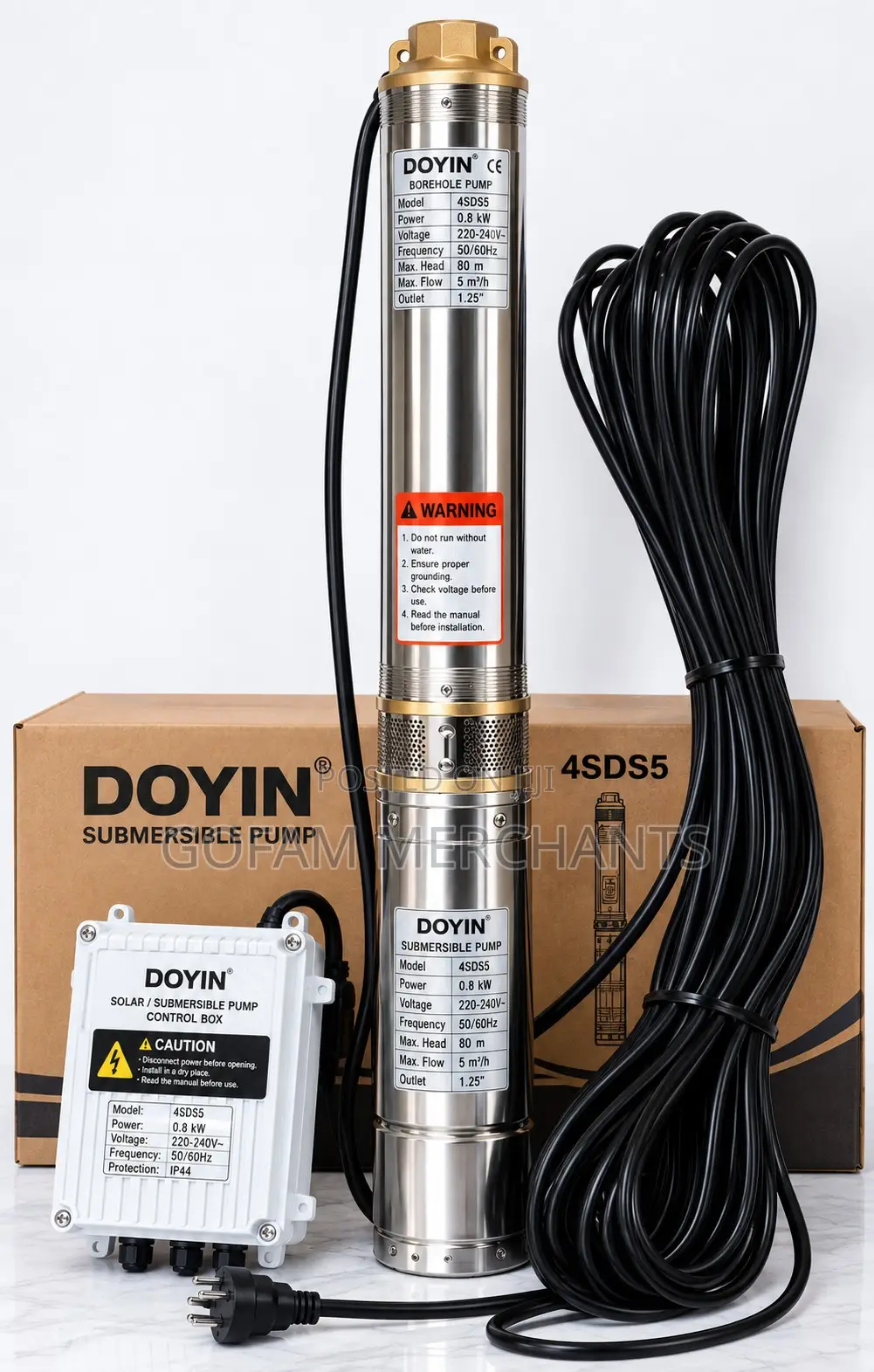 Doyin (1.0hp) 800w, 1.25 Inch Dc Pump (5000l/H) 4sds5-800w