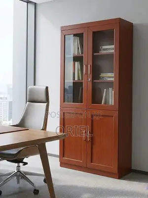 2-Door Mahogany Wooden Office Cabinet : Mahogany Filing Cabinet