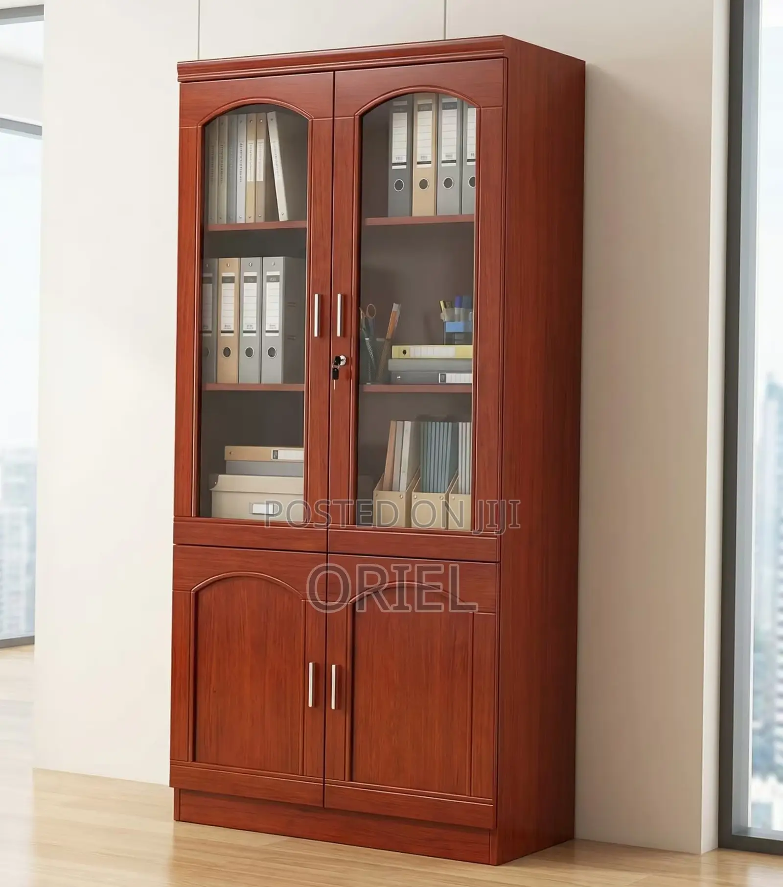 2-Door Mahogany Wooden Office Cabinet : Mahogany Filing Cabinet