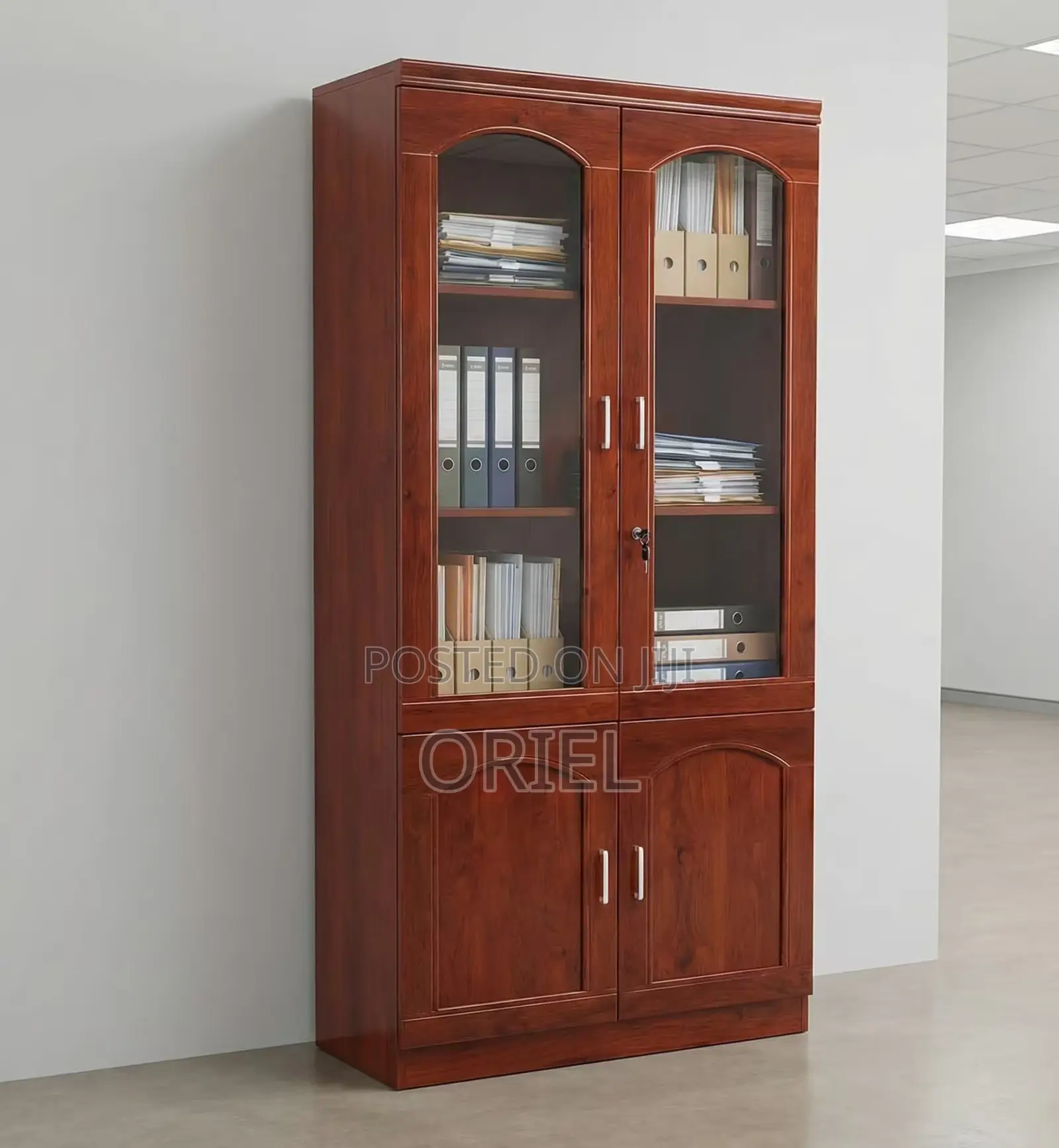 2-Door Mahogany Wooden Office Cabinet : Mahogany Filing Cabinet