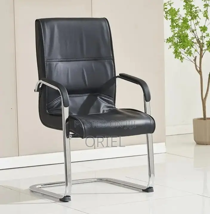 Executive Office Leather Waiting Chair : Leather Reception Office Seat