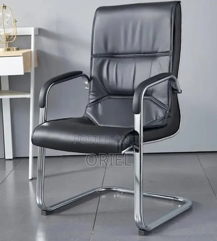 Executive Office Leather Waiting Chair : Leather Reception Office Seat