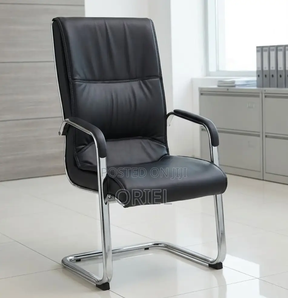 Executive Office Leather Waiting Chair : Leather Reception Office Seat
