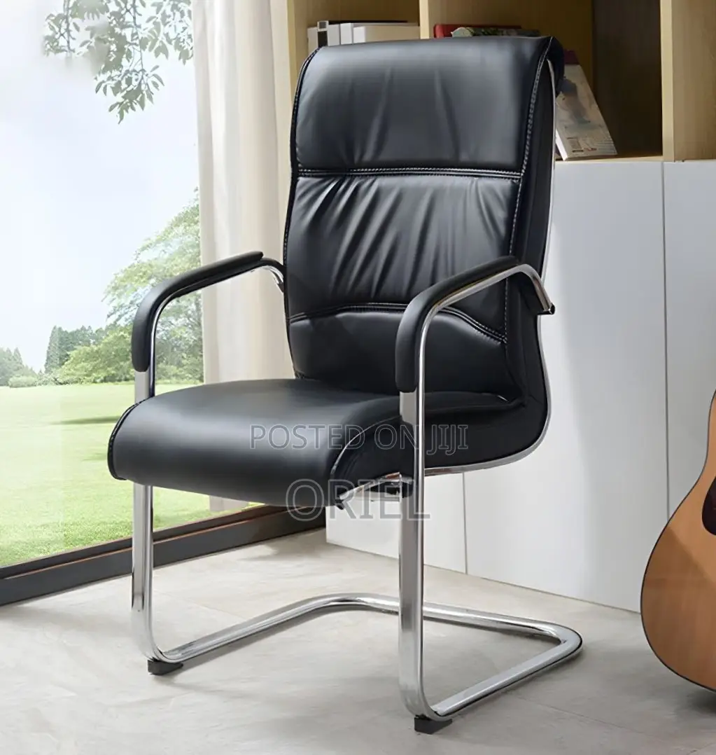Executive Office Leather Waiting Chair : Leather Reception Office Seat