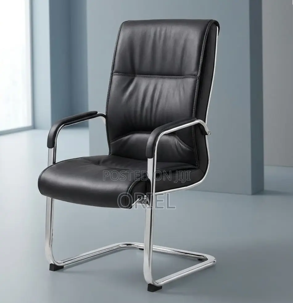 Executive Office Leather Waiting Chair : Leather Reception Office Seat