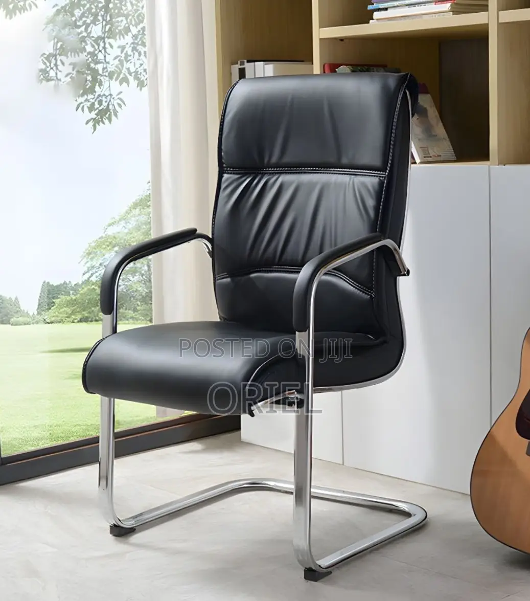 Executive Office Leather Waiting Chair : Leather Reception Office Seat